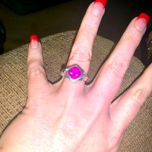 .925 SOLID STERLING SILVER sz7 ring BOUGHT FROM LOCAL JEWELRY STORE! It is REAL!